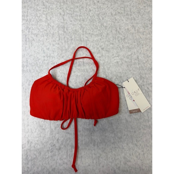 Calia Other - Calia Scrunched Tie Back Bikini Top Fresh Red Small WSA34201SP25 NEW.